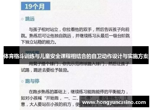 体育格斗训练与儿童安全课程相结合的自卫动作设计与实施方案