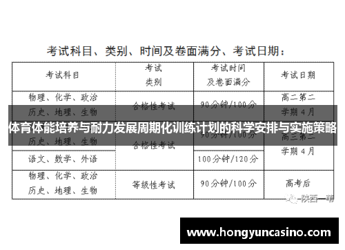 体育体能培养与耐力发展周期化训练计划的科学安排与实施策略